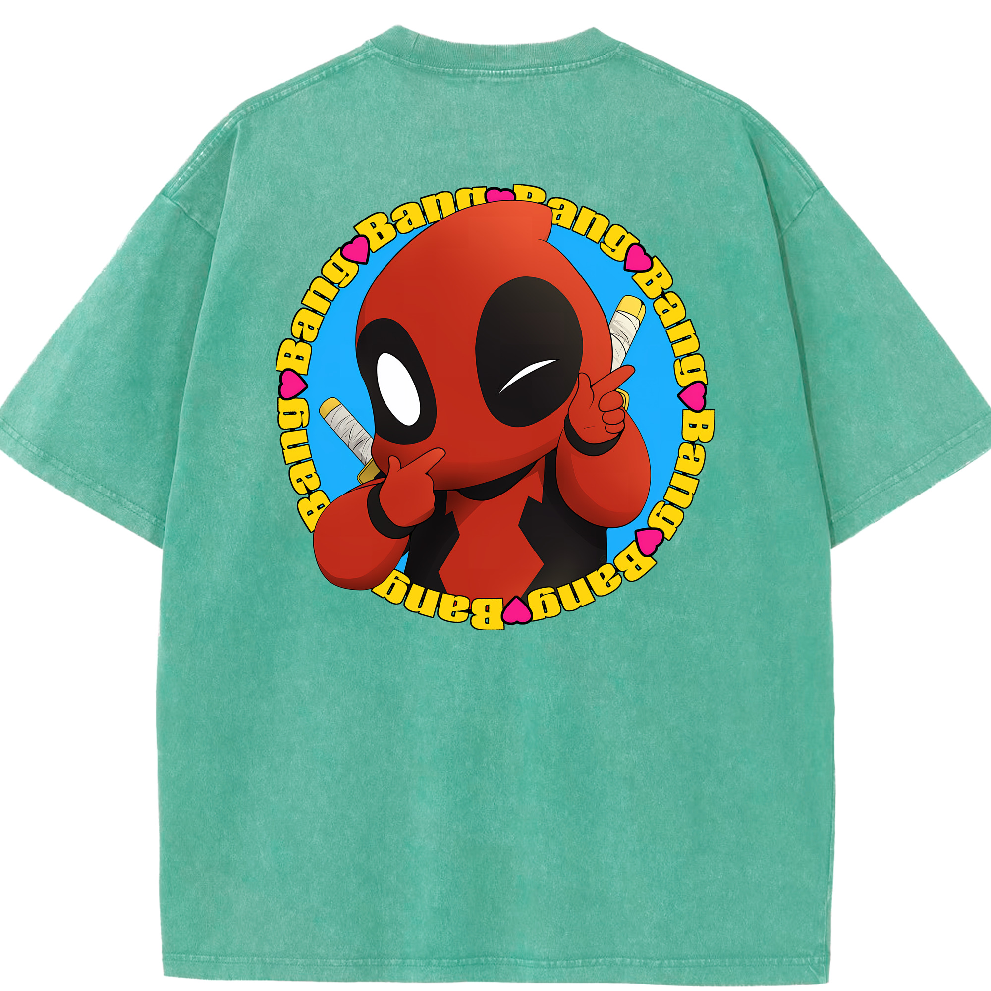 （画像用） Deadpool デッドプール 綿100% ヴィンテージ風 半袖Tシャツ（背面プリント）